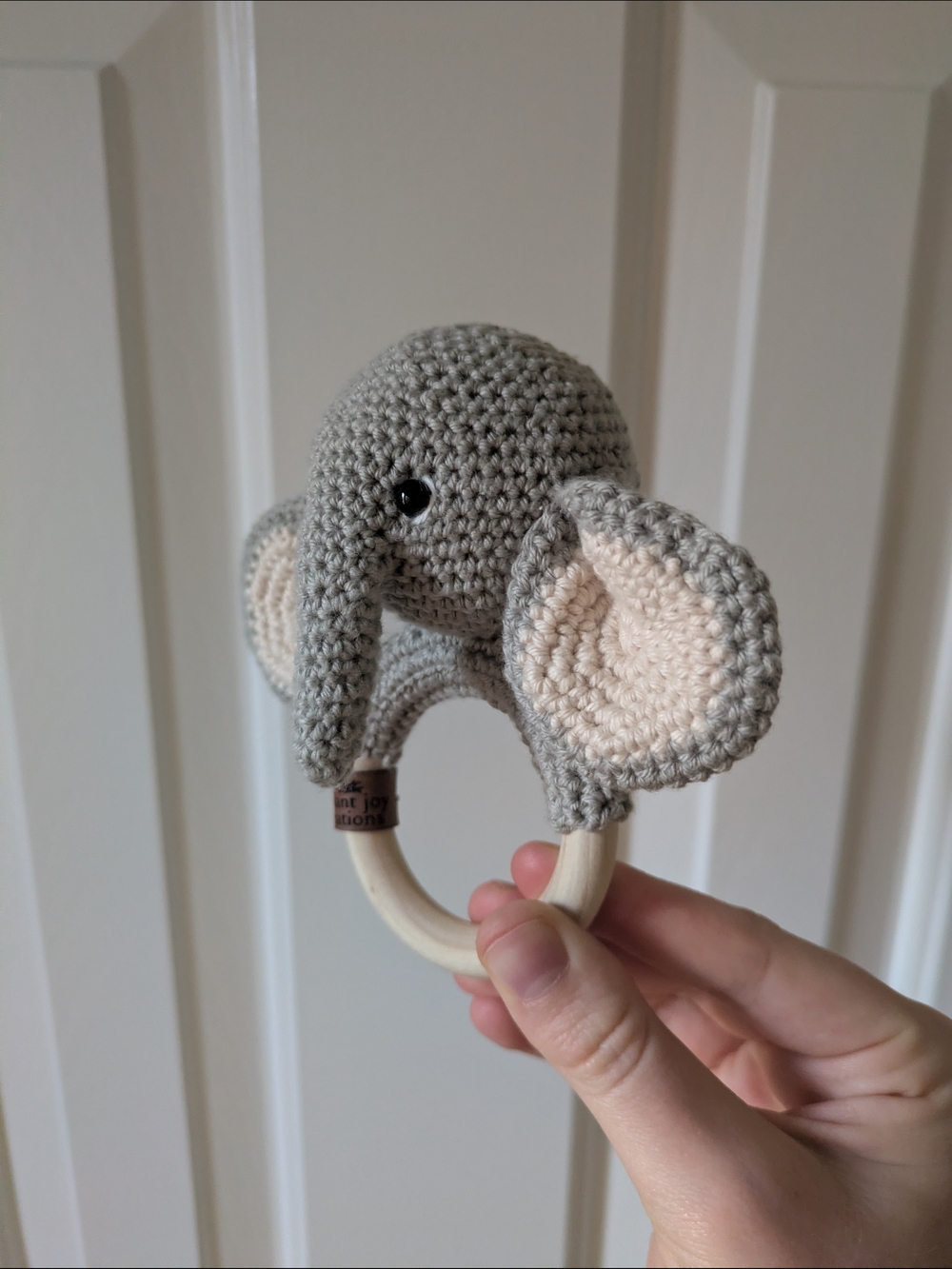 Handmade 100% Cotton Elephant Teether Rattle - Picture 3 of 4